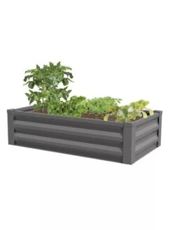 Powder-Coated Metal Raised Garden Bed, 24" X 48" 8 Powder-Coated Metal Raised Garden Bed, 24" X 48" -Garden Care Shop 8599393 03 powder coated metal raised garden bed 24x50 gray