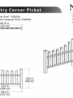 Country Corner Composite Picket Fence -Garden Care Shop 8599773 03V tif