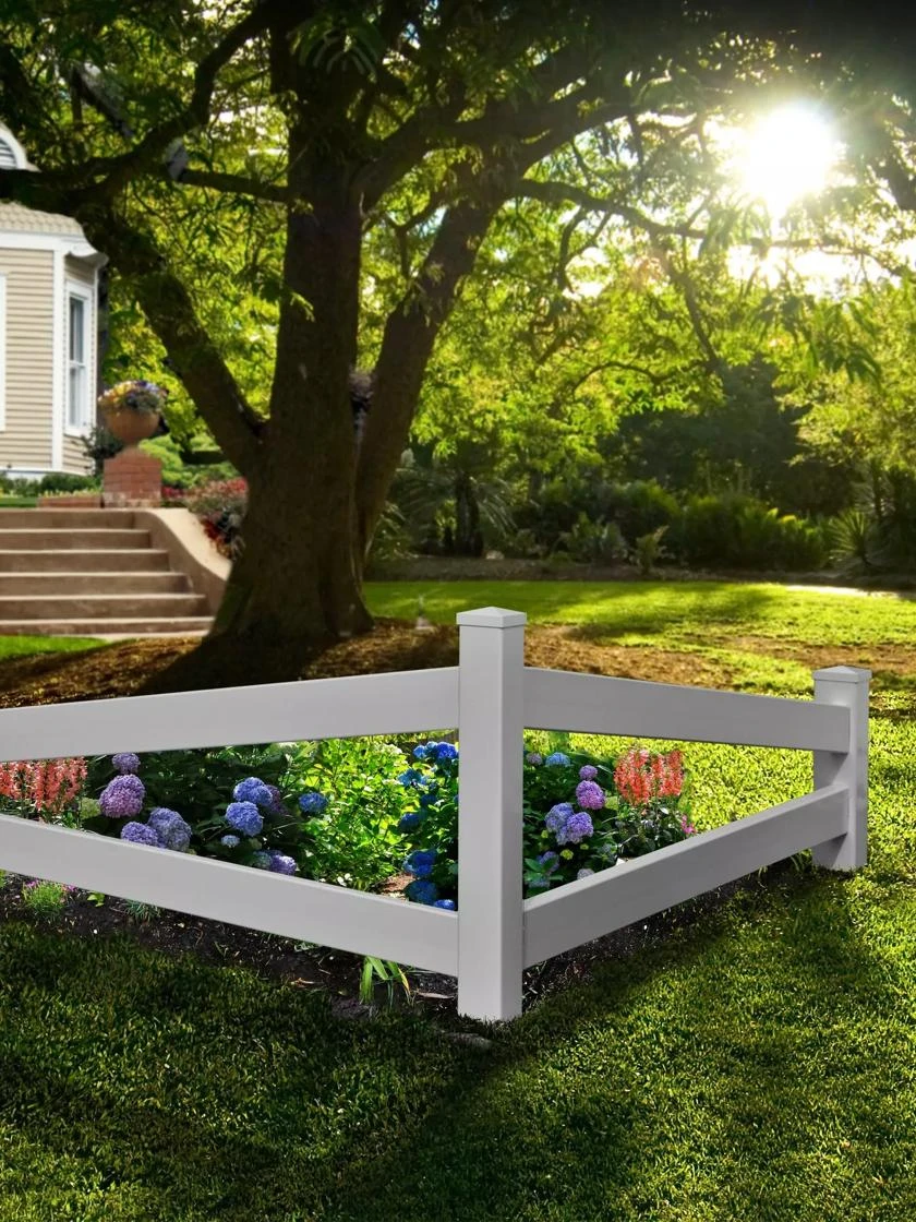 Split Rail Corner Vinyl Fence 3 Split Rail Corner Vinyl Fence