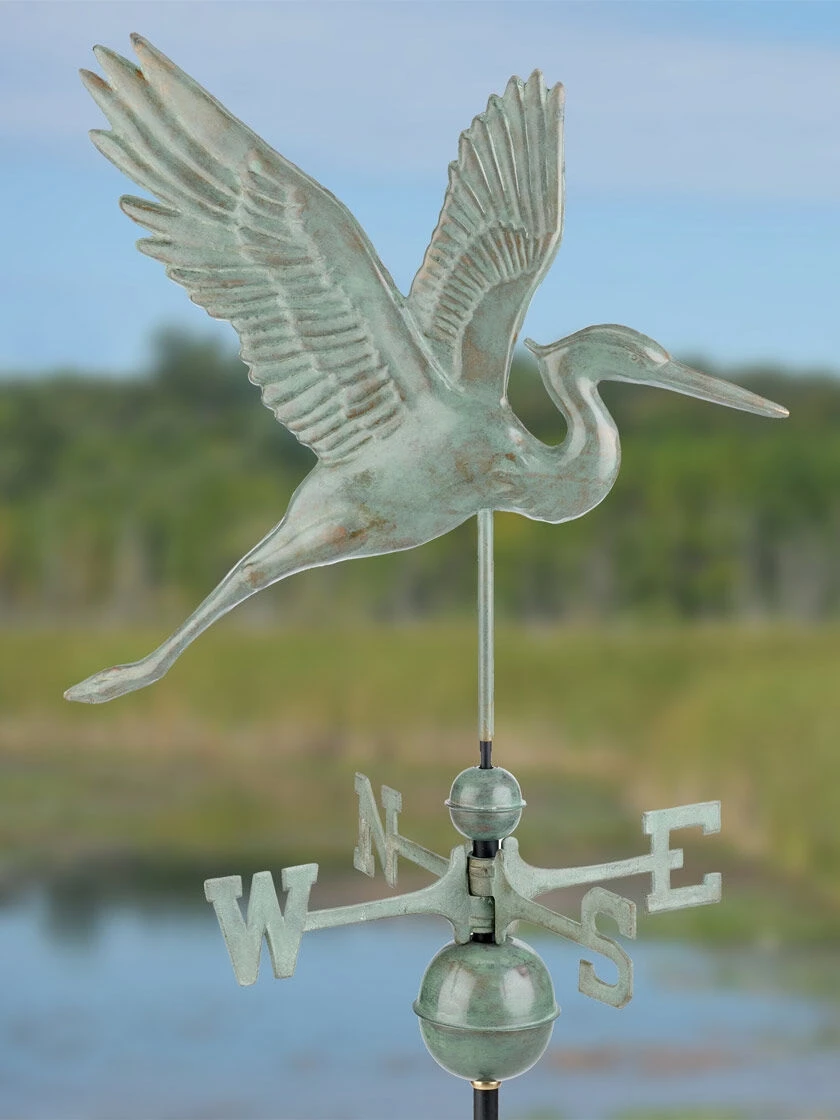 Graceful Blue Heron Copper Weathervane 8 Graceful Blue Heron Copper Weathervane - Image 6