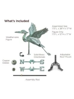 Blue Heron Cottage Copper Weathervane -Garden Care Shop 8600375 05v