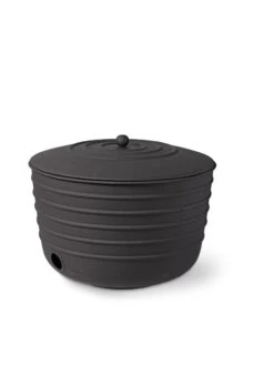 Matte Black Ribbed Hose Pot With Lid 8 Matte Black Ribbed Hose Pot With Lid -Garden Care Shop 8611991 5867 tif