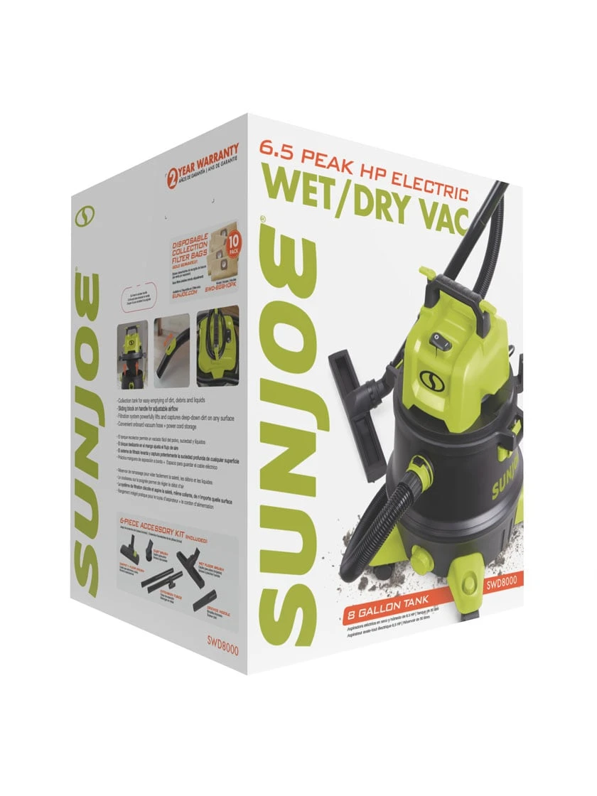 Sun Joe® 8-Gal 1200W 6.5 Pk HP Wet/Dry Shop Vac, HEPA,w/Cleaning Attachments 6 Sun Joe® 8-Gal 1200W 6.5 Pk HP Wet/Dry Shop Vac, HEPA,w/Cleaning Attachments - Image 4