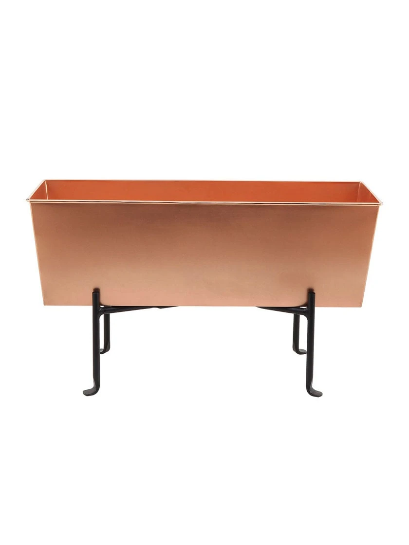 Achla Designs Copper Flower Box With Folding Stand 4 Achla Designs Copper Flower Box With Folding Stand - Image 2