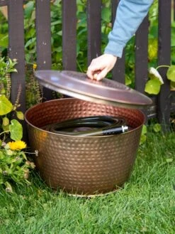 Hammered Copper Hose Pot With Lid 14 Hammered Copper Hose Pot With Lid -Garden Care Shop 8613311 0010
