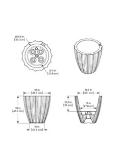 Sedona Round Planter, 18" Diameter 10 Sedona Round Planter, 18" Diameter -Garden Care Shop 8613526 07V 3 4