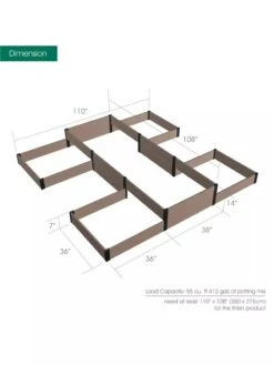 Terraced H-Shape Garden Bed 8 Terraced H-Shape Garden Bed -Garden Care Shop 8614260 03V 3 4